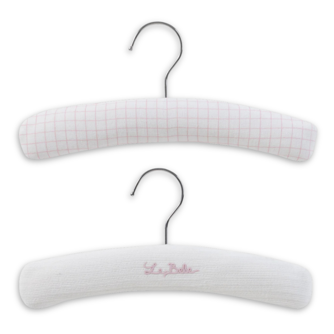 Kipp Baby Teddy Au Pane Padded Hanger Set of 2 Soft Fabric Baby Clothes Hanger Teddy Print Design