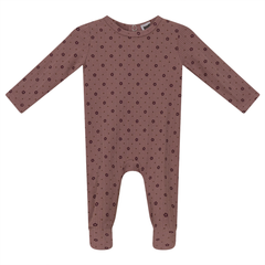 Whipped Cocoa Rose Ribbed Flower Footie