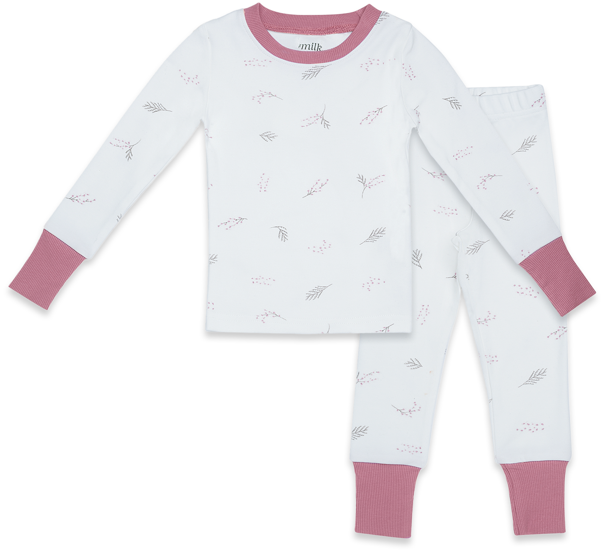 Milk Denmark Girls Cuff Pajamas – Organic Cotton Two-Piece Sleep Set
