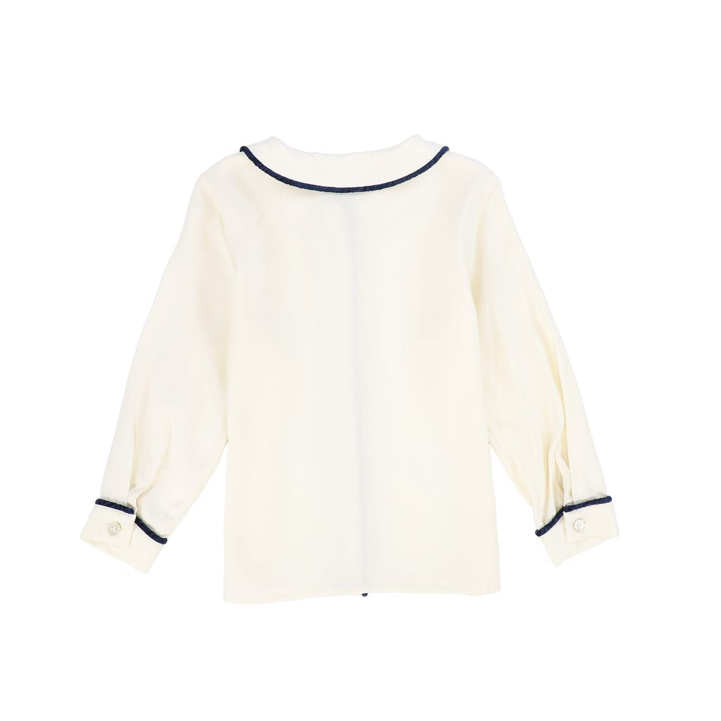 Francesca Guiliano Piped Silk Blouse