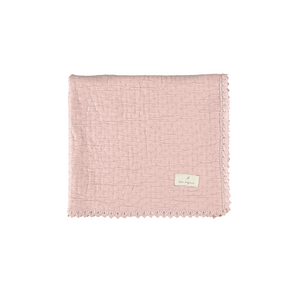 Bebe Organic Lumi Chenille Blanket – Soft Luxury Baby Blanket, Dusty Pink / Neutral