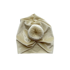 Clover + Bear White Velvet Turban Hat