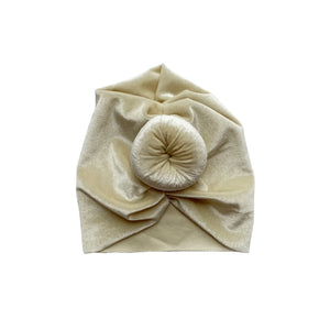 Clover + Bear White Velvet Turban Hat