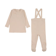 Mema Knits rib ruffle collar 2-piece set