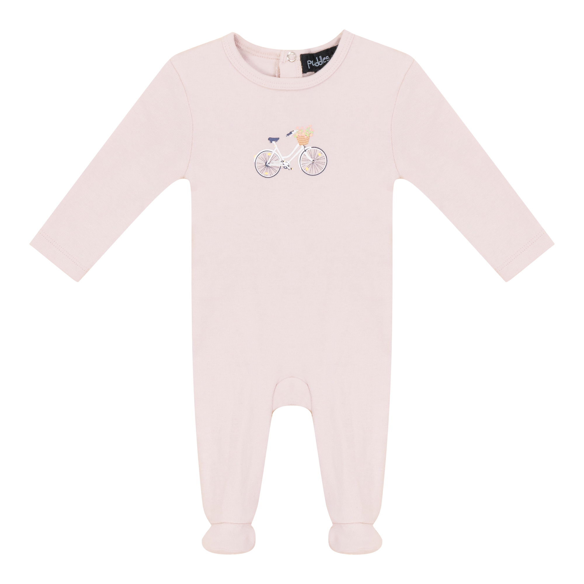 Puddles Primrose Bike Chest Print Footie