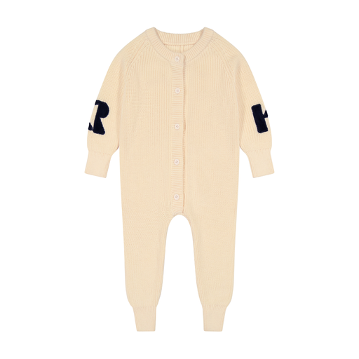 Retro Kid Cream Winter Knit Baby Jumpsuit
