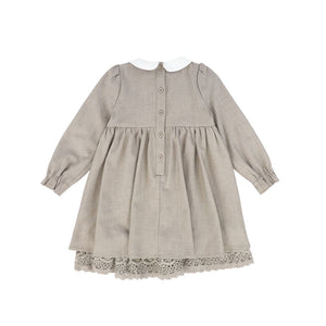 Bamboo - Wool Collar Pleat Front Dress