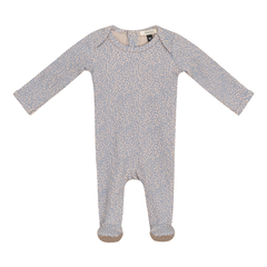 Fragile Beige/Blue Leopard Print Footie