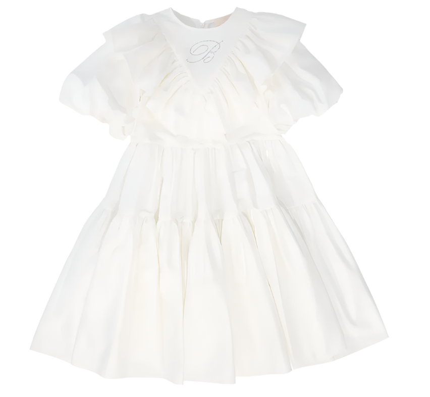Luxury ivory occasion dress for toddlers and young girls – Miss Blumarine with delicate ruffles