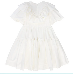 Little Girls’ Ivory Ruffle Dress – Miss Blumarine