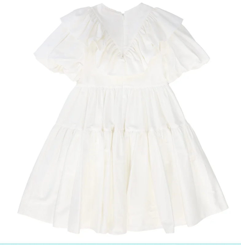 Little Girls’ Ivory Ruffle Dress – Miss Blumarine