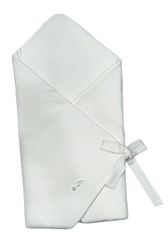 Latte knit pointelle wrap blanket