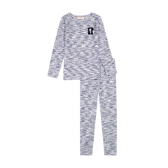 Retro Kid Heather Blue Logo Detail Loungwear