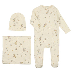 Mema Knits White Floral 3 Pc Set