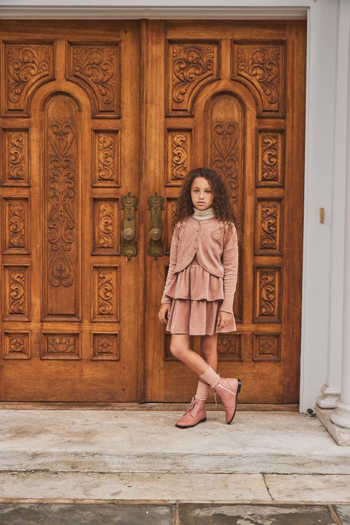 Parni Pink Cardigan with Badge