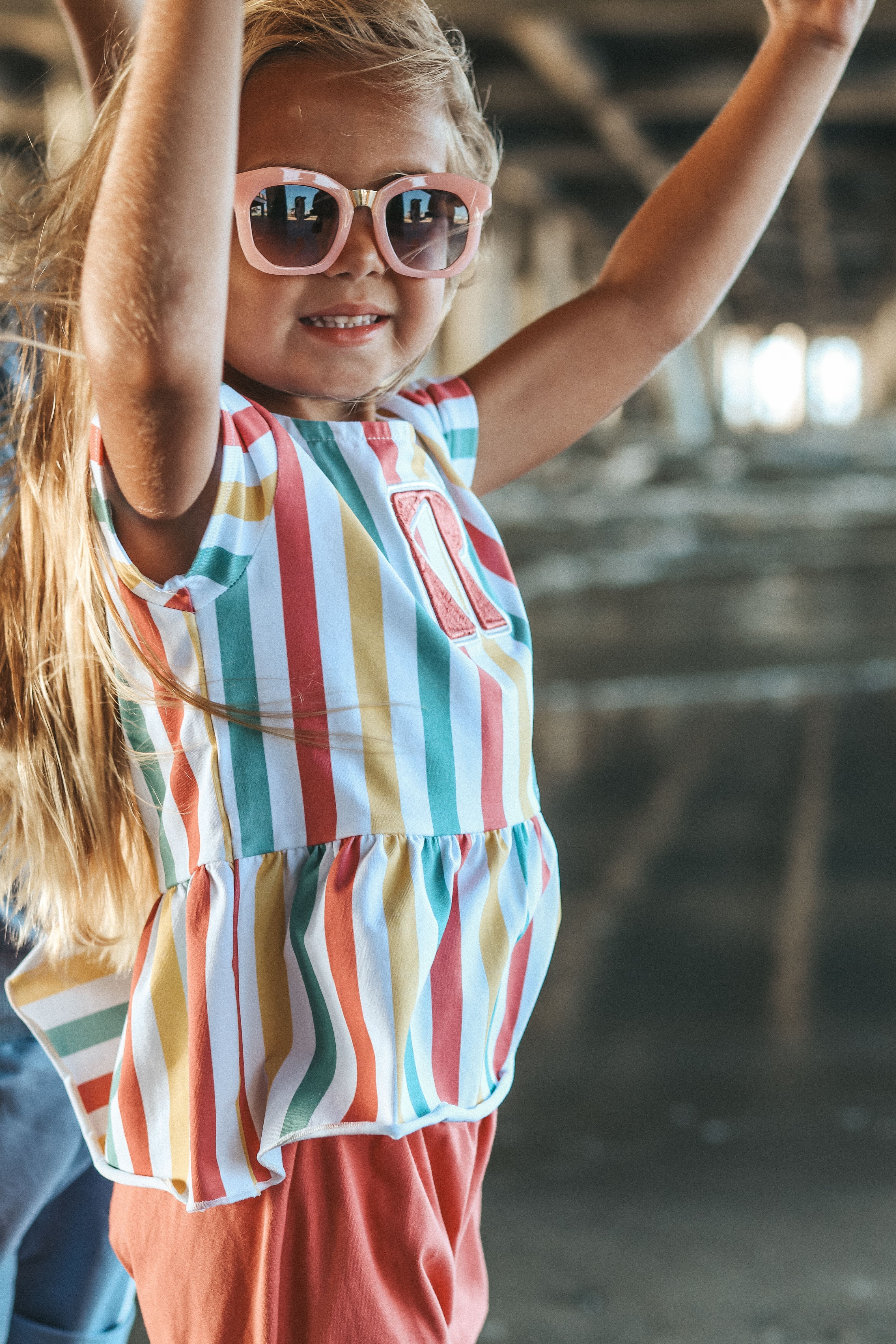 Retro Kis Summer Stripe Baby Girl Set