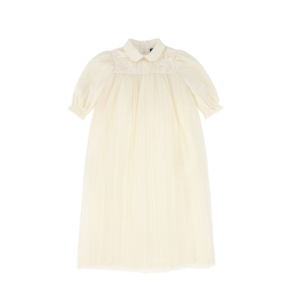Francesca Guiliano - Grosgrain Lattice Puff Sleeve Dress
