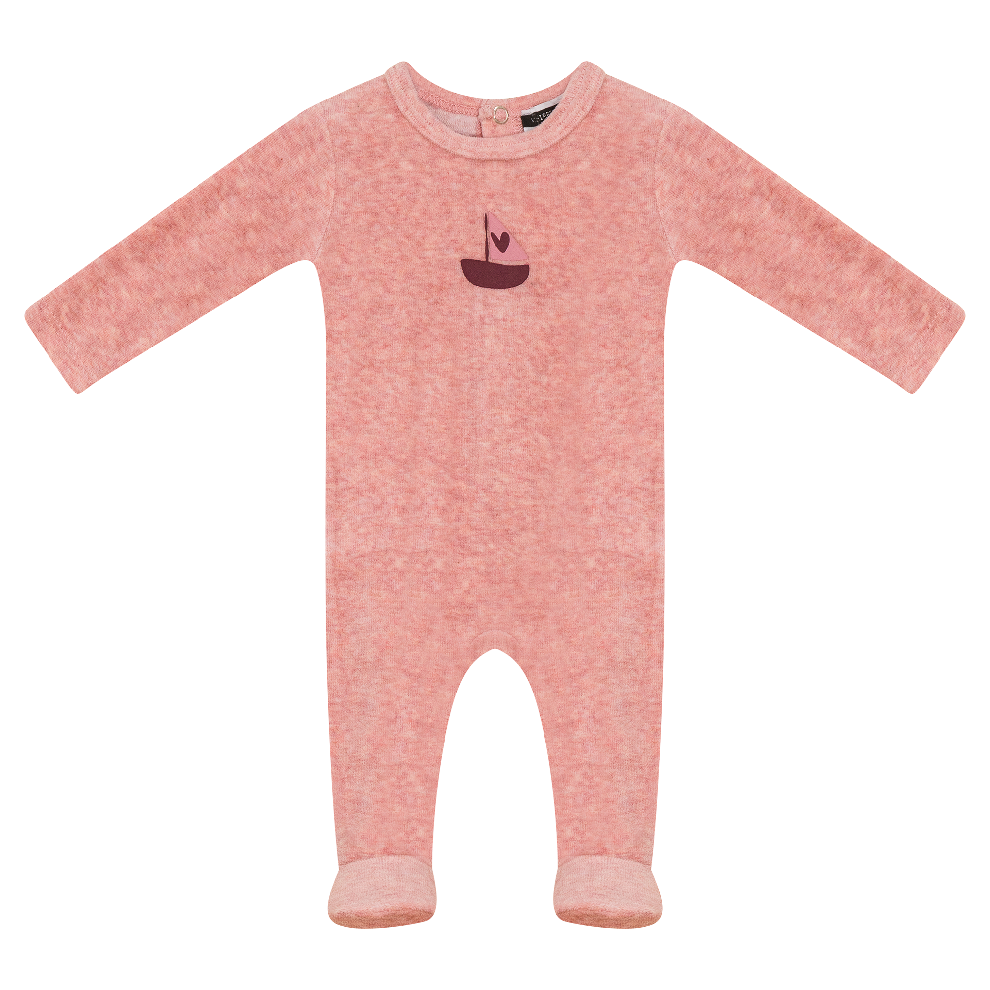 Whipped Cocoa Pink Velour Boat Footie