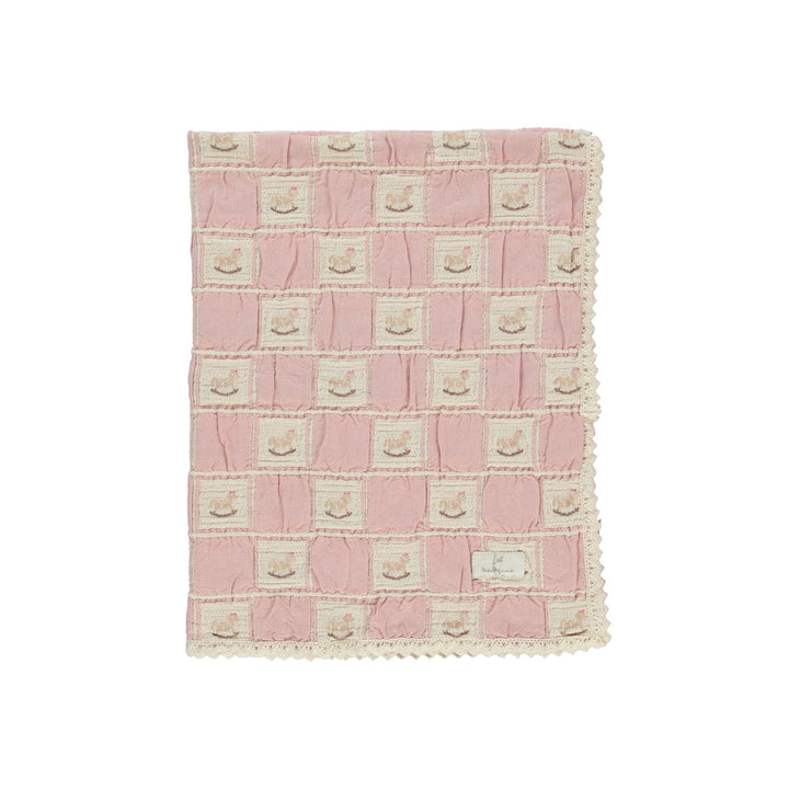 Bebe Organic Blush Rocking Horse Patchwork Blanket