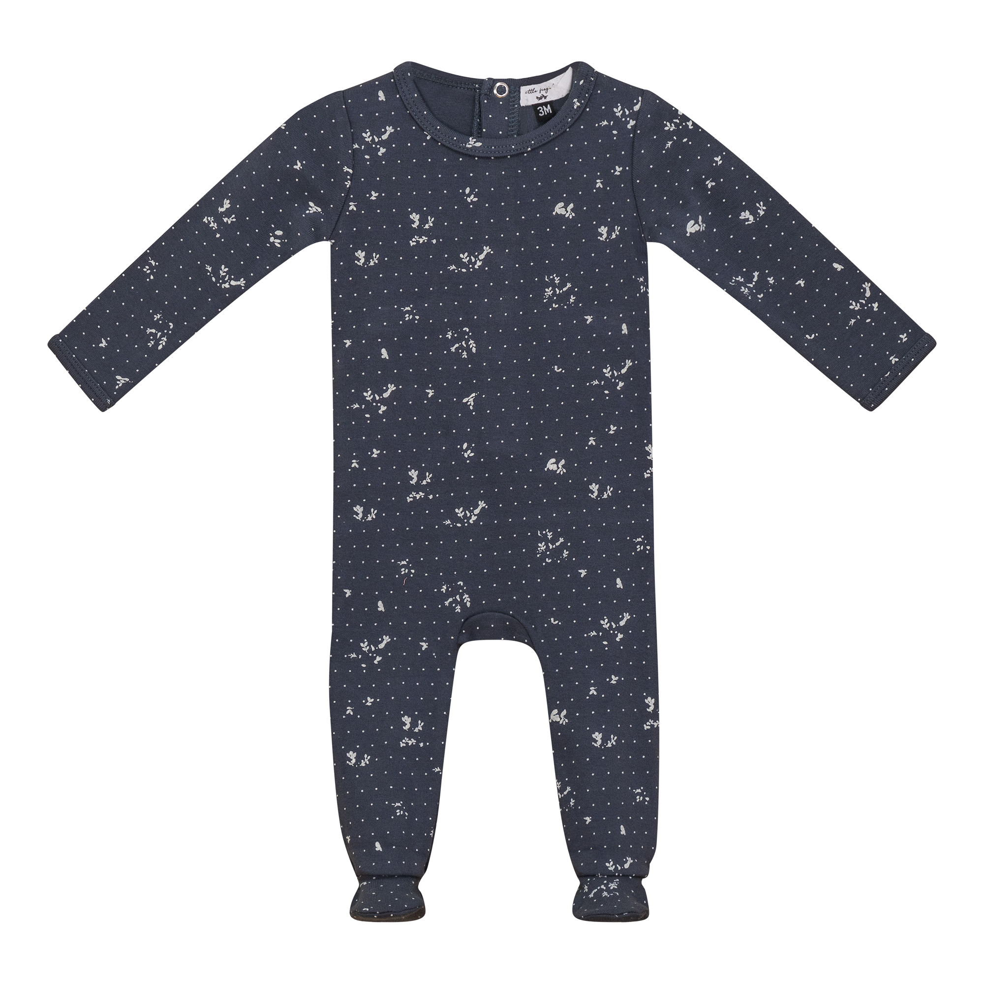 Little Fragile Light Ink Print Fine Rib Footie