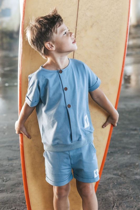 Retro Kid Finn Summer Blue French Terry Tee