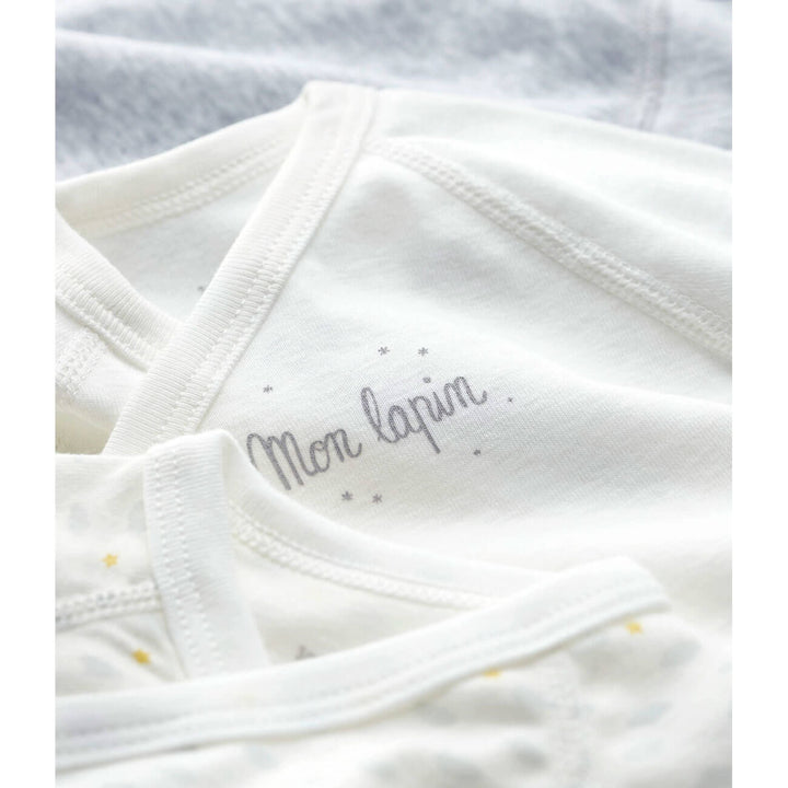 Petit Bateau Baby Kimono Onesie - Cloud 9 Bodysuits - Set of 3