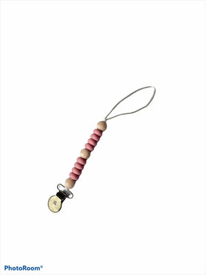 Three Hearts & Co. - LE Petite Asher Pacifier & Toy Clip - BPA Free Silicone: Clear