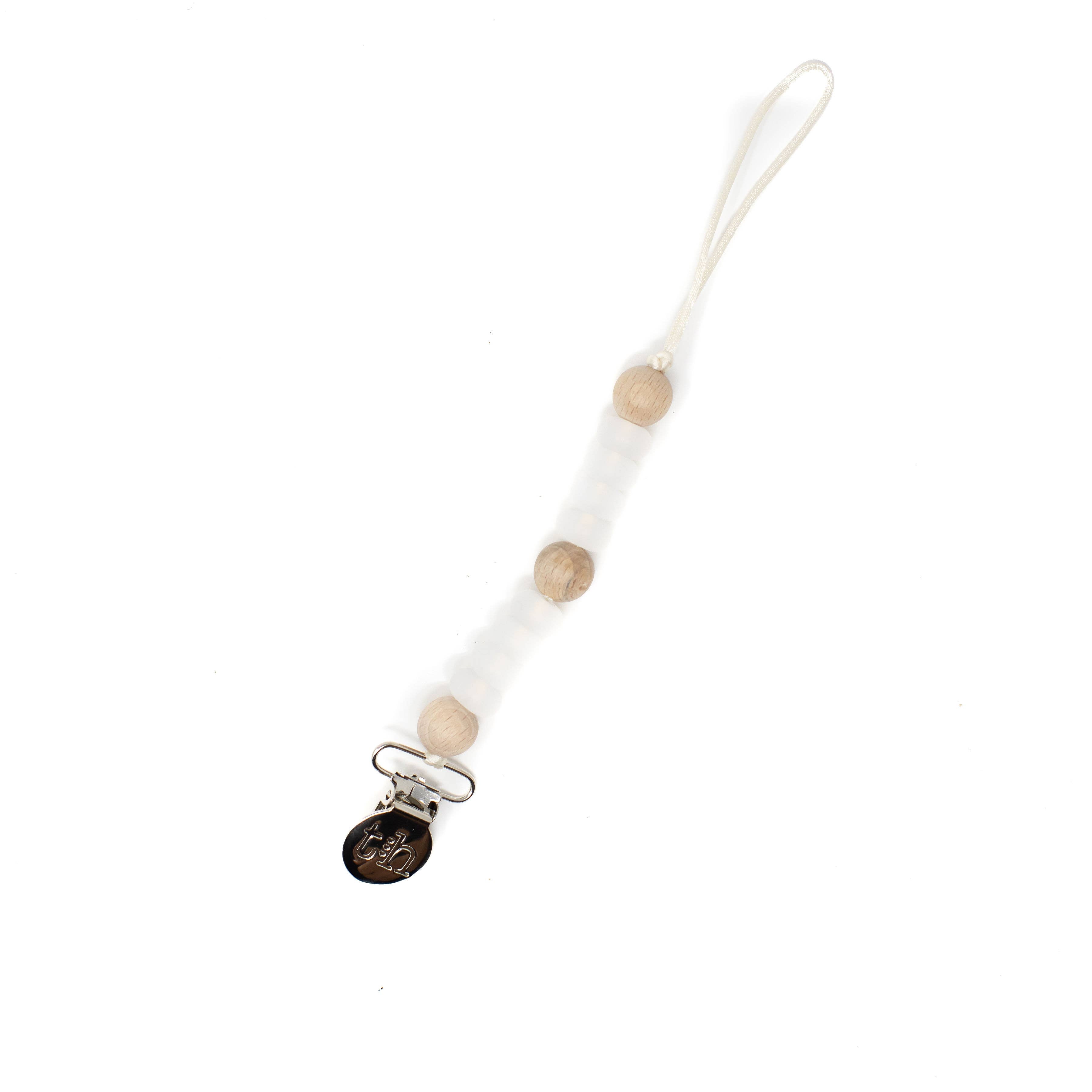 Three Hearts & Co. - LE Petite Asher Pacifier & Toy Clip - BPA Free Silicone: Clear