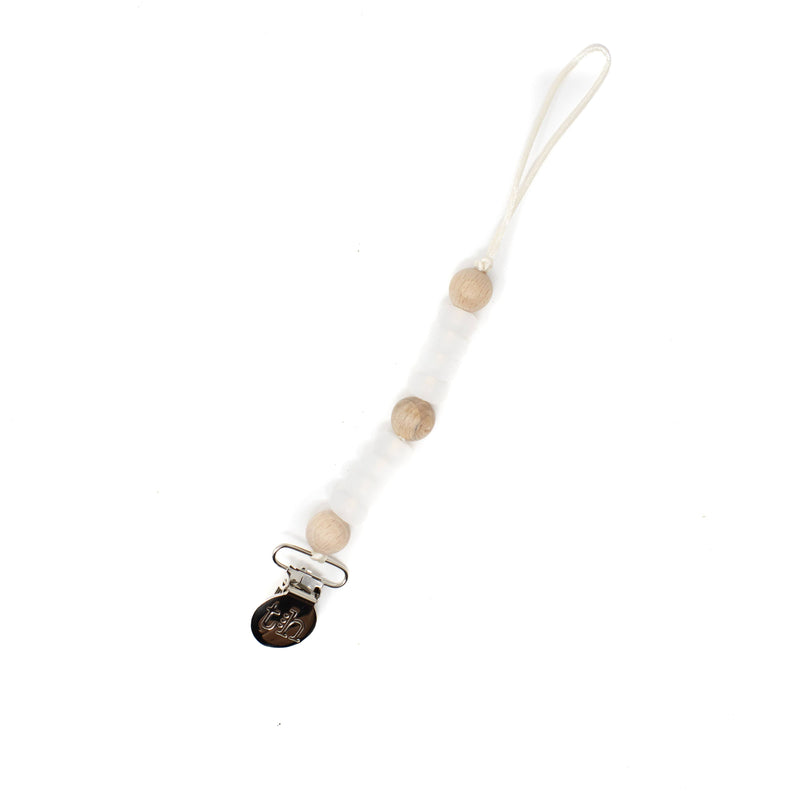Three Hearts & Co. - LE Petite Asher Pacifier & Toy Clip - BPA Free Silicone: Clear