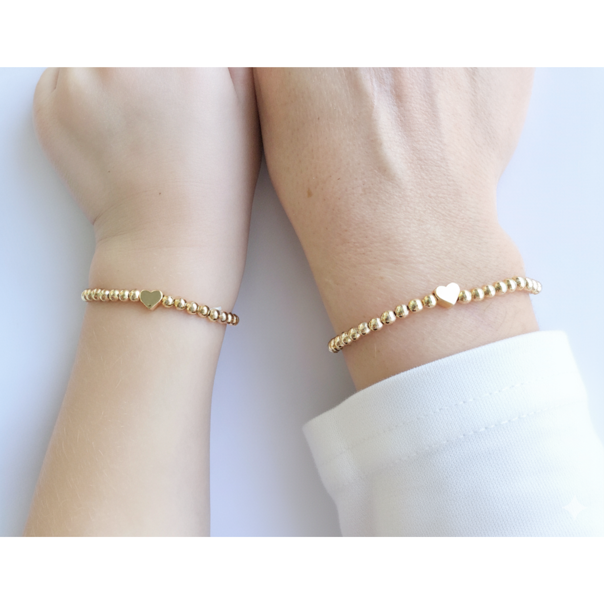 Simply Stated NY - Tiny Heart Mother Daughter Matching Bracelets: 18k Gold Plated / 1 adult