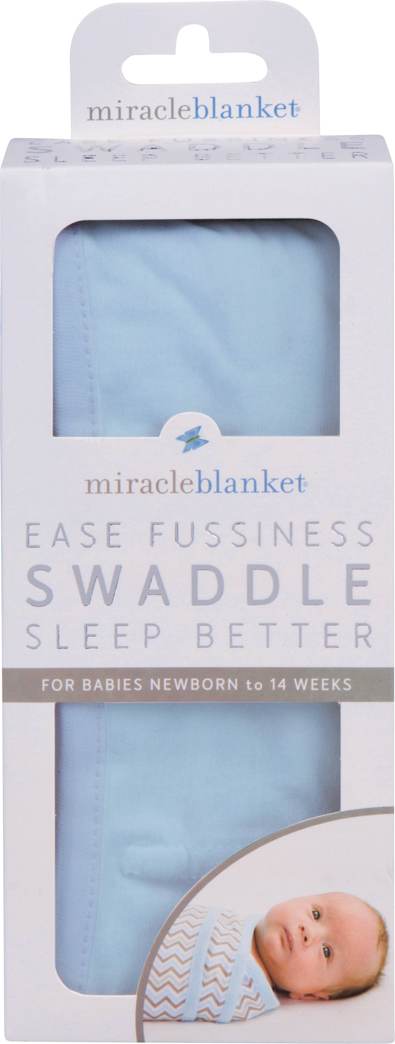 Miracle Blanket- The #1 Pediatrician-recommended Swaddle - Blue Miracle Blanket