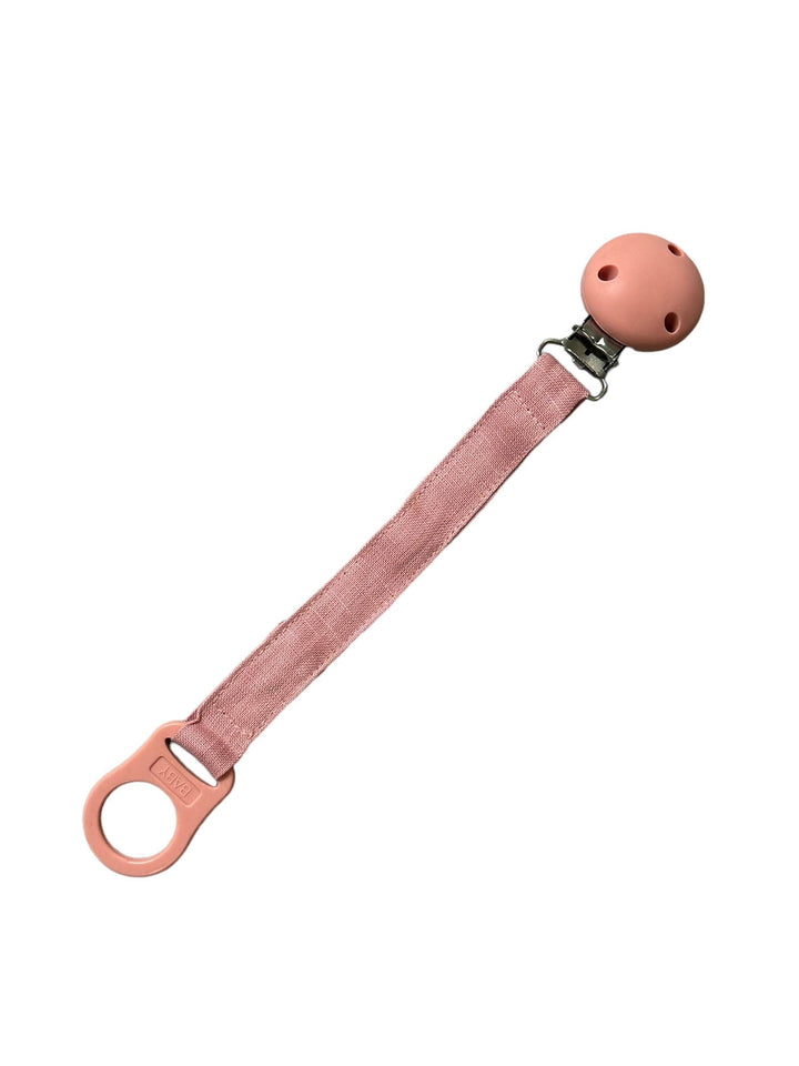 Three Hearts & Co. - Jadye Paci/Toy Clip Linen and Silicone BPA Free: Oatmeal