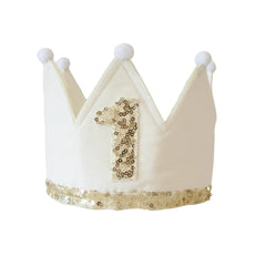 The elegant off-white Alimrose 1st birthday crown for a one-year-old.