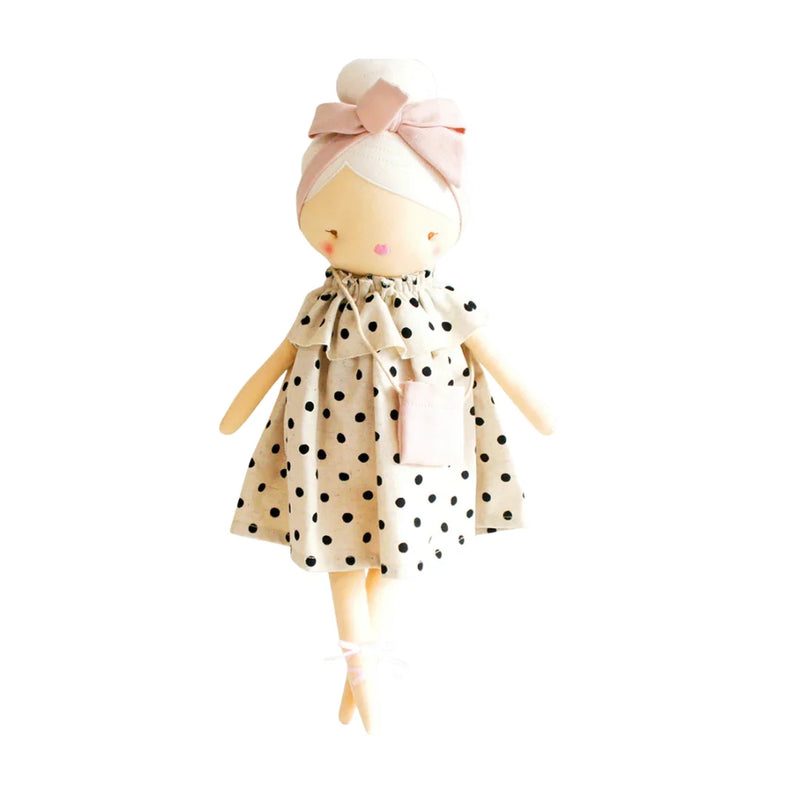 A front view of the charming Alimrose Piper soft doll.