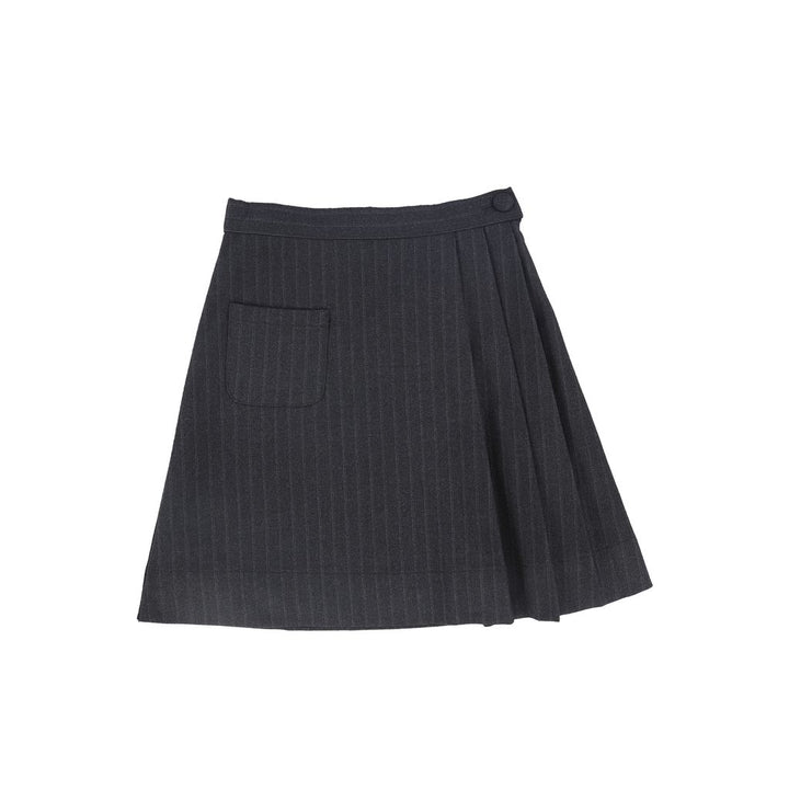Bace Striped Button Skirt