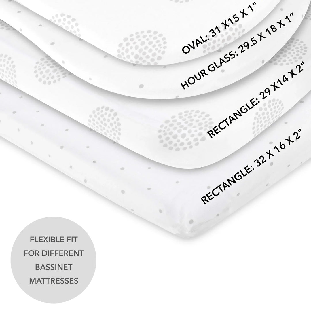 Ely's & Co Grey Dottie 2 Pack Bassinet Sheet