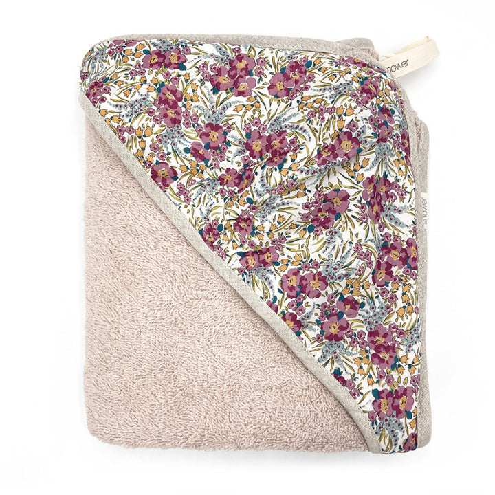 Floral print hooded bath towel