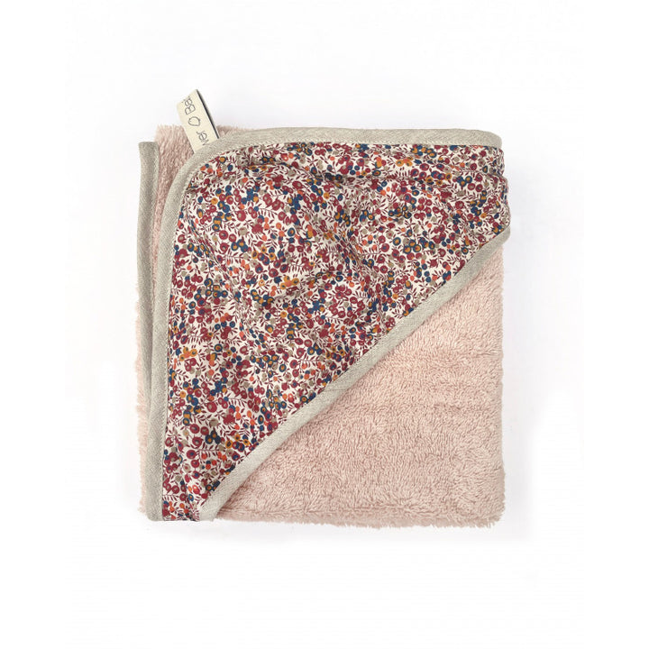 Floral print hooded bath towel