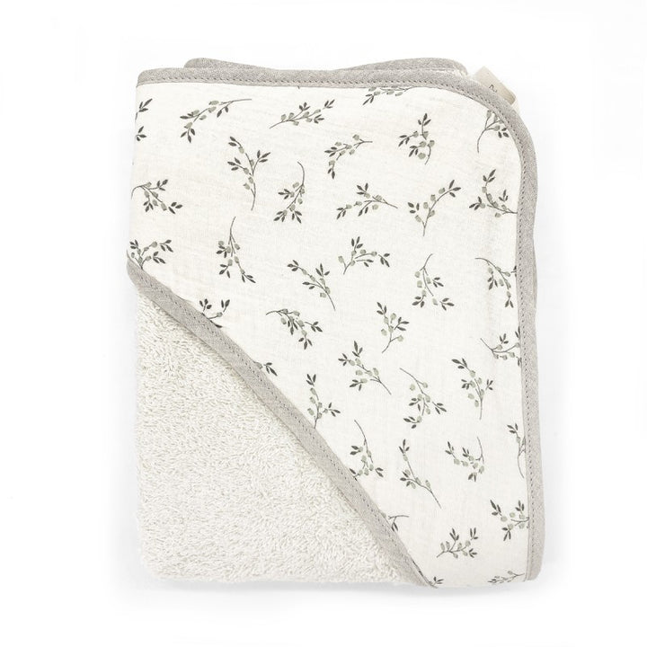 Floral print hooded bath towel