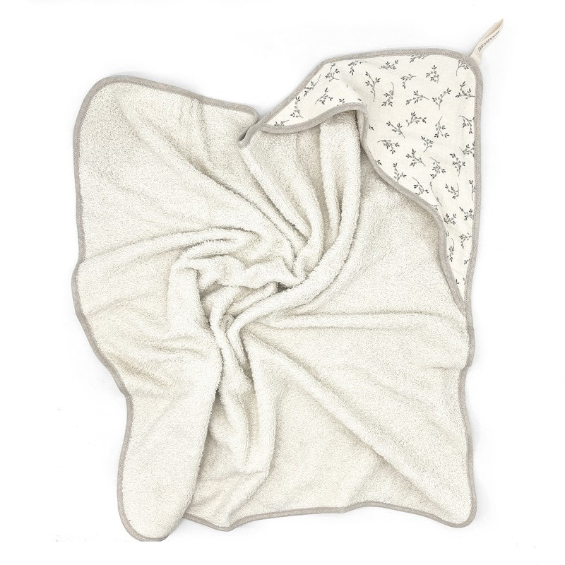 Floral print hooded bath towel