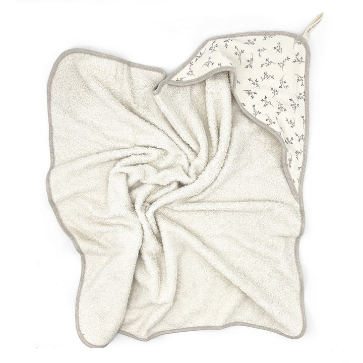 Floral print hooded bath towel