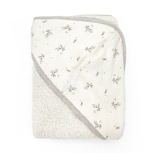 Floral print hooded bath towel