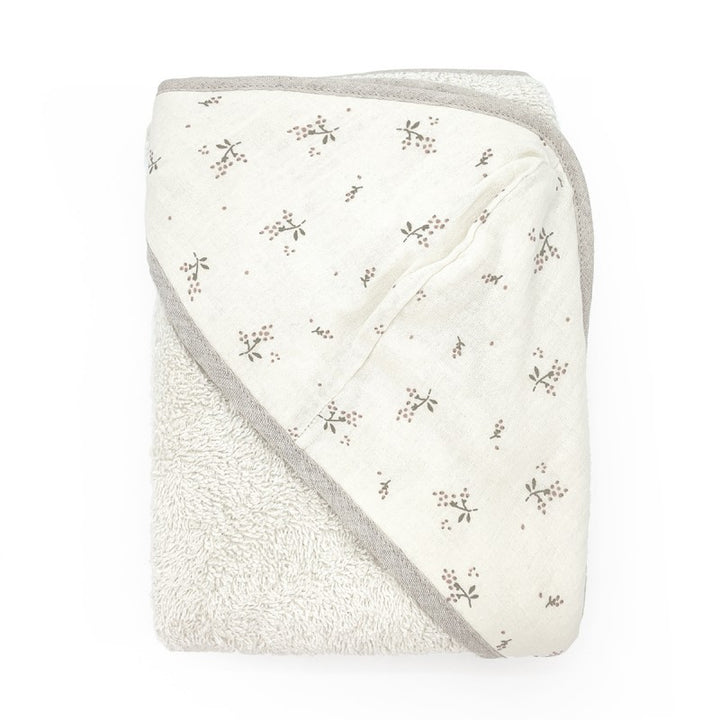 Floral print hooded bath towel