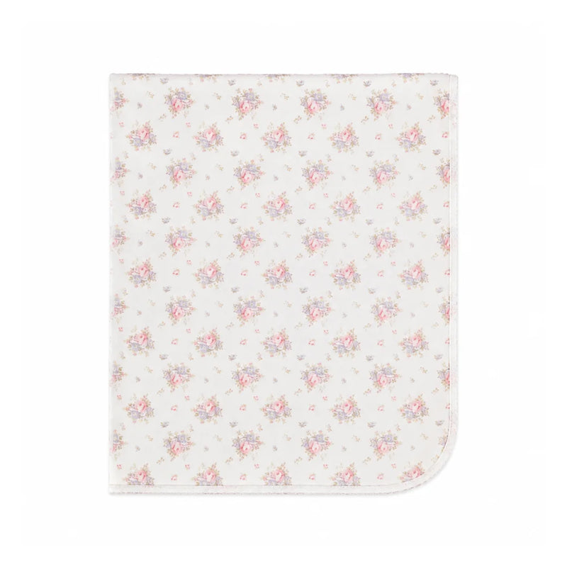 A neatly folded presentation showcasing the floral knit pattern and texture.