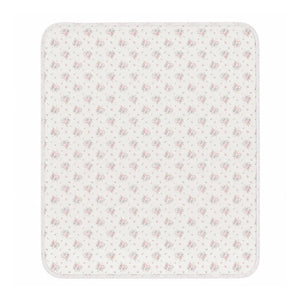 A front view of the Bebe Organic Amora Blooms organic cotton baby blanket.