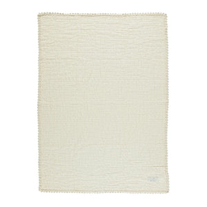 A front view of the Bebe Organic Lumi chenille baby blanket natural
