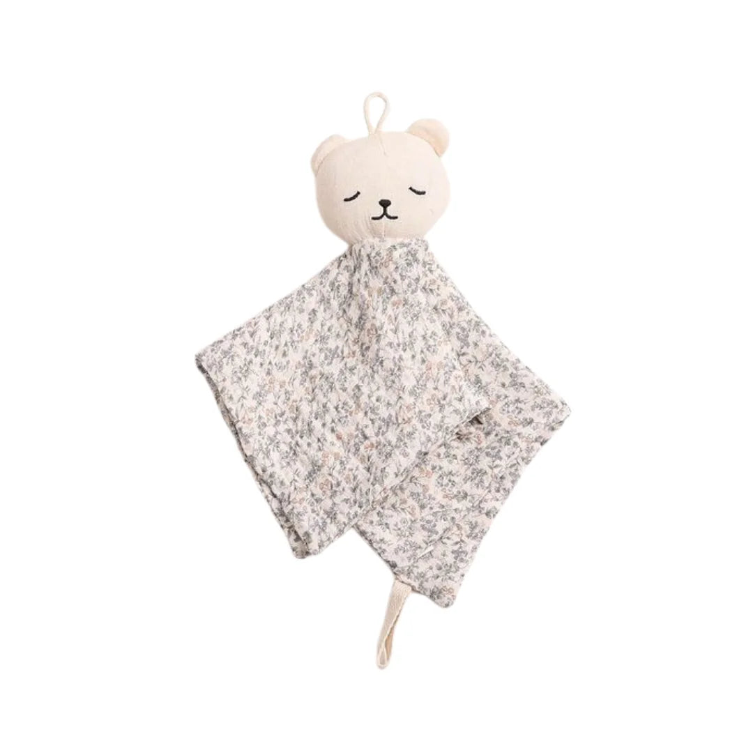 A front view of the Bee & Dee Delicata Lovey Teddy for boys.