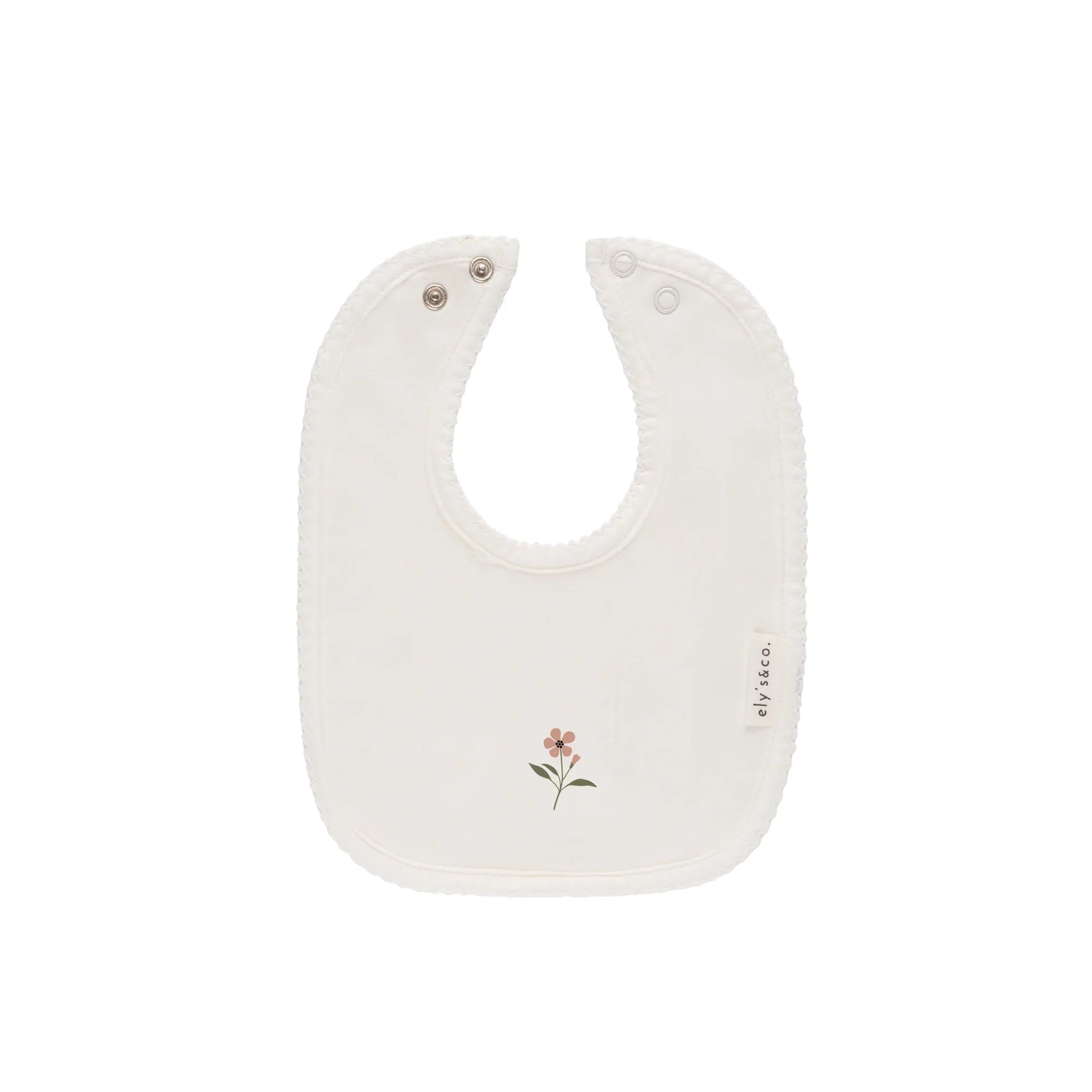 Ely's & Co Pocket Full of Flowers Ivory Bib