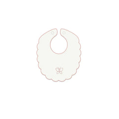 Ely's & Co Ivory Velour Embroidered Butterfly Bib