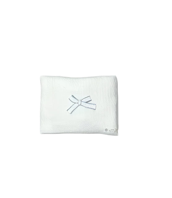 LATTE JACQUARD PILLOW COLORED EDGE BOW